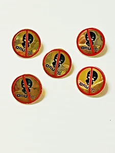 VTG Paragon Lot of 5 Say No to Drugs Skull Gold Tone Metal Lapel Pin Back 0.5" - Picture 1 of 5