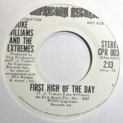 DUKE WILLIAMS * 45 * First High Of The Day * 1976 * DJ PROMO * VG++ Stereo Mono - Image 1 of 2