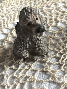 Adorable Gray Poodle Sitting Figurine Dog 2" - Picture 1 of 3