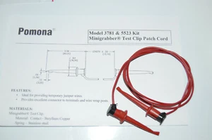 Kit de cable de parche con clip de prueba ITT Pomona® rojo 36" 3781-36-2, hecho en EE. UU. - Imagen 1 de 5