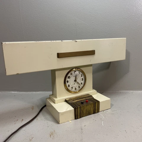 Vintage Art Deco Telechron Litemaster Executor Desk Lamp and Clock Cover