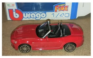 Fiat 124 Spider rossa modellismo 1:43 Burago Bburago metal Street Fire - Foto 1 di 1