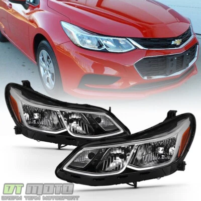 NEW Left+Right 2016-2019 Chevy Cruze Halogen Headlights Headlamps Replacement - Image 1 of 4