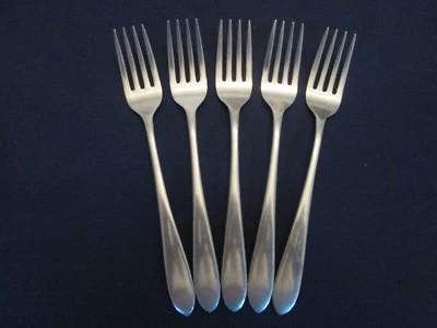 ¡JUEGO 5 TENEDORES PARA ENSALADAS! SILUETA VINTAGE inoxidable: patrón SST4: ENCANTADOR Foto 1 de 4
