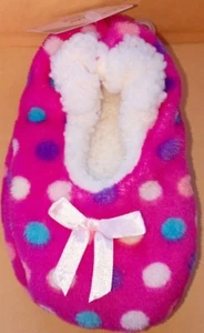 Girls Slipper Sock Multi-colored Polka-dot 1 pair Shoe Size 5-10 rubber bumps - Picture 1 of 4