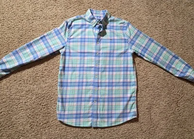 Camisa Vineyard Vines Ballena Niñas XL 18 Manga Larga Franela a Cuadros 100% Algodón  Foto 1 de 4