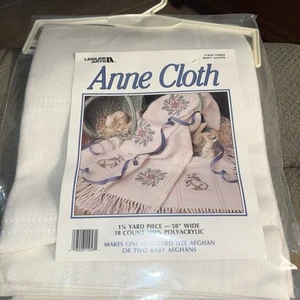 Leisure Arts ANNE CLOTH Cross Stitch 18 Count Afghan 58" Soft White Fabric NEW - Picture 1 of 10