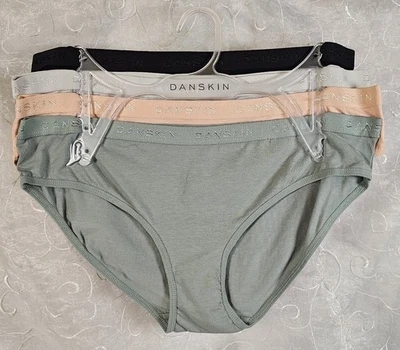 Danskin 4 Panties M Soft Stretch Cotton Blue Pink Gray Black #9426 Free Shipping - Image 1 of 4