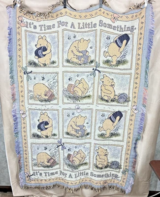 CLASSIC WINNIE THE POOH Honey Pot Tapestry Blanket Throw Disney Goodwin Vintage - Image 1 of 4