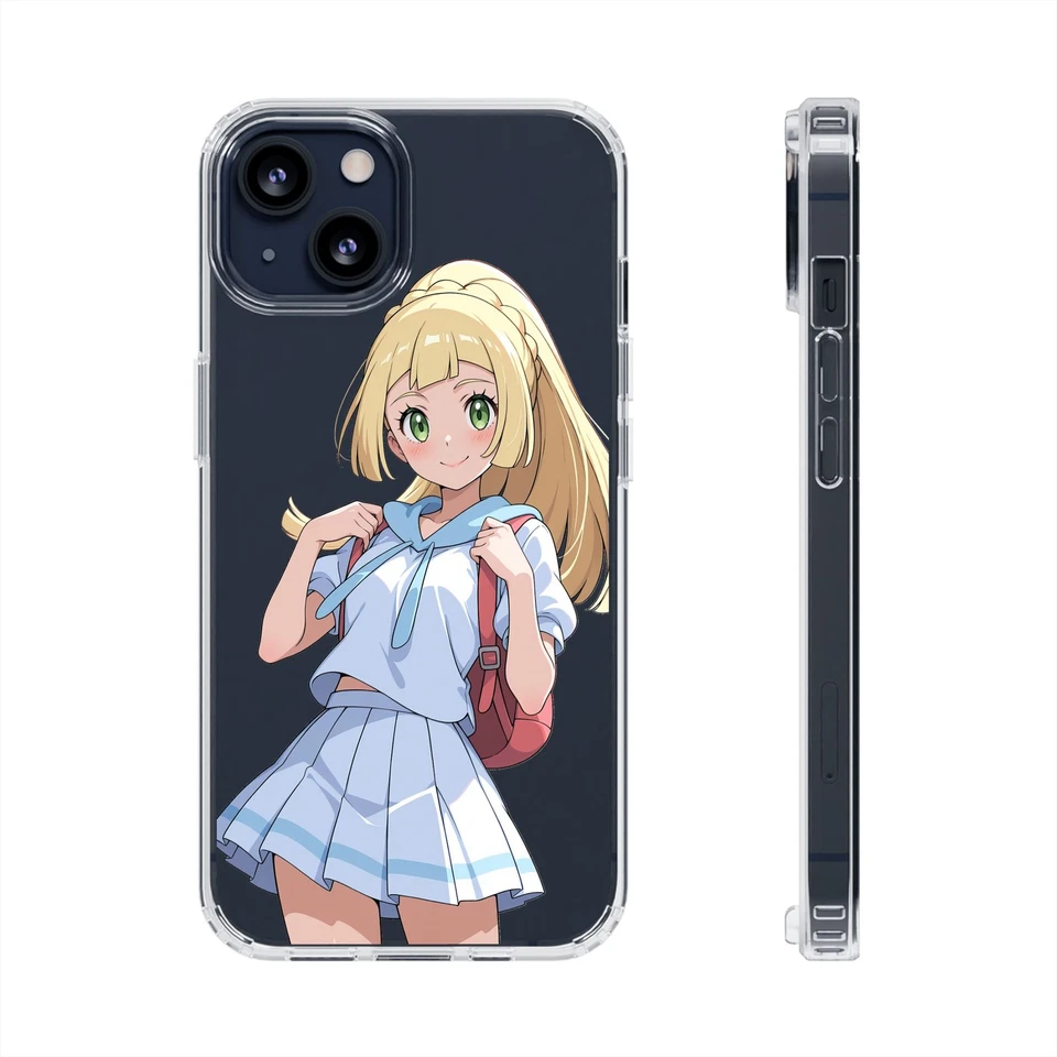 Funda de teléfono transparente Lillie リリエ (uniforme escolar) Pokemon Anime Niña Foto 1 de 1