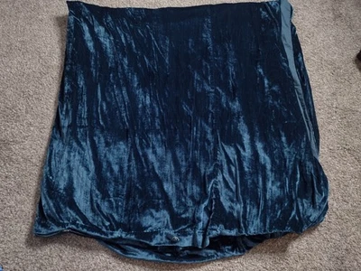 Funda nórdica West Elm exuberante terciopelo arrugado Queen verde azulado azul botón 88x92 LIQ Foto 1 de 4