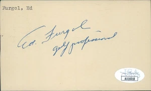 Ed Furgol PGA Golfer Signed 3x5 Index Card JSA Authenticated - Picture 1 of 2