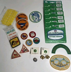 Mixed Lot Of 25 Girl Scout Badges, Patches And Pins - Picture 1 of 8