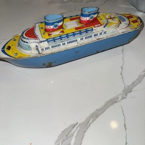 Vintage 1940s WYANDOTTE TOYS 12" Tin Litho Cruise Ship "S.S. America" 11 - Picture 1 of 2