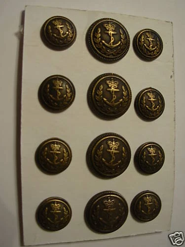  ANCHOR BLAZER BUTTON Set Metal coat Suit shank  cast 24/32  Ant Gold 12 pc - Image 1 of 1