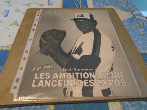 SCOTT SANDERSON MONTREAL EXPOS   POSTER BLACK AND WHITE  8 x 11  inches Cover