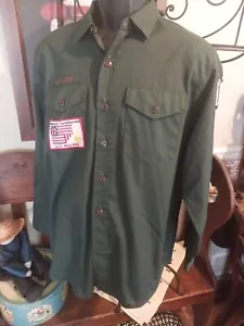 VINTAGE BOY SCOUTS OF AMERICA UNIFORM SHIRT CLEV. POST# 169 BICENTENNIAL PATCH - Picture 1 of 9