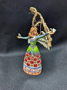 2007 Jim Shore Angel Ornament Dove 4007943 Birds Patchwork "Goodwill To Men" - Picture 1 of 6