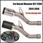 Exhaust Muffler Tip Slip Connect Mid Pipe For Ducati Monster 821 1200 2014-2018