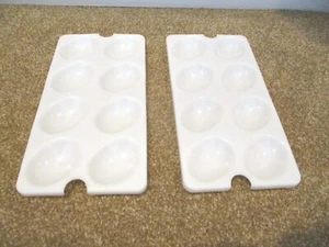2 Tupperware 665 Deviled Egg Replacement Tray Holders Keeper Inserts Only - Picture 1 of 3