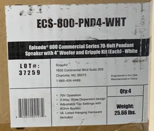 Episode ECS-800-PND4-WHT Commercial Series Pendant Speaker / White  (4-PACK) - Picture 1 of 4