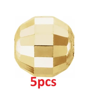 (5) Cuentas de Cuerda Redondas de Corte Redondas de Oro Amarillo Sólido de 3 mm 18K con Espejo de Oro Amarillo Facético - Imagen 1 de 3