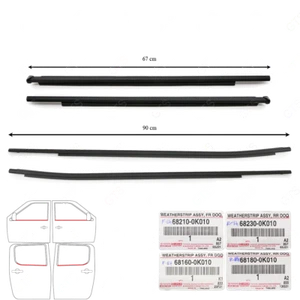 Set Window Seals Door Belt Weatherstrip For Toyota Hilux Revo 2015 2021 - Imagen 1 de 8