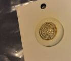 #104  JHB INTERNATIONAL 3/4" WHITE AND GOLD DECORATIVE BUTTON MADE IN ITALY