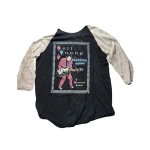 VTG NEIL YOUNG 1983 TOUR T-SHIRT Large 80's made inUSA CONCERT - Picture 1 of 10
