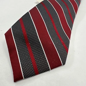 Croft and Barrow Red/Black Stripe Men's NeckTie Polyester/Silk - New - Picture 1 of 6