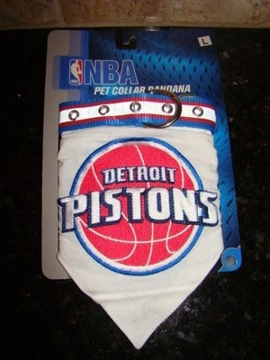 NEW NBA Basketball Detroit Pistons Pet Collar Bandana Large Dog 18" - 28" x 1"  - Image 1 of 3