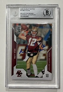 Matt Ryan signed 2008 UD Draft Edition Card Beckett Witnessed Slabbed Autograph - Bild 1 von 2