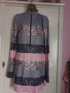 Ladies T Shirt Dress Size XL P2p 38 Colour Block Bx23 - Picture 1 of 3
