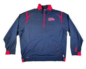 Ole Miss Rebels Nike Dri Fit 1/4 Zip Pullover Windbreaker Jacke Gr. XL blau - Bild 1 von 9