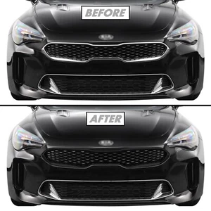 Superposición de vinilo oscurecido de eliminación de cromo para moldura de parrilla Kia Stinger 2018-23 - Imagen 1 de 7
