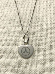Mercedes-Benz Heart Shaped Pendant Necklace 925 Chain Italy Car Lover Unknown