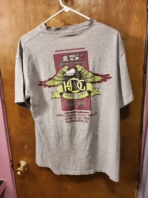 Camiseta Harley Davidson Vintage Años 90 Talla Grande 15º Rally Anual HOG Milwaukee Foto 1 de 4