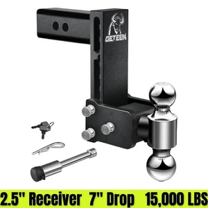 Geteen Tow & Stow Adjustable Trailer Hitch Ball Mount 2.5" Receiver 7"Drop Hitch - Picture 1 of 8
