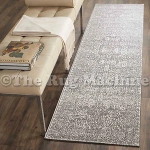 FORTUNA VINTAGE GREY ALLOVER ANTIQUE STYLE TRADITIONAL RUG RUNNER 80x400cm *NEW* - Picture 1 of 5