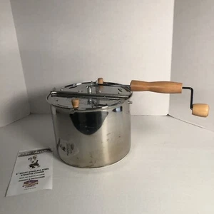 GRANDE PIANO COTTURA NORD ACCIAIO INOX 6 1/2 QT POPCORN POPPER - IL TWISTER! - Foto 1 di 5