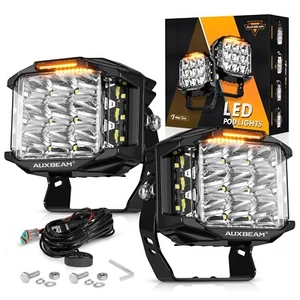 AUXBEAM 5" 168W LED Work Light Bar Spot Pods DRL Lamp For Can-am X3 RZR UTV ATV - Picture 1 of 12