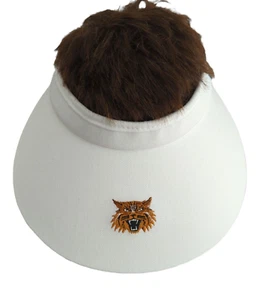 Imperial Visor Cap Hat, Made In USA, White With Tiger Cat - Picture 1 of 15