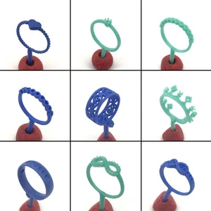 9PZ Design Anello Minimo con Piccolo Foro Diamante | Anelli Modello Cera Stampo WRB353 - Foto 1 di 3