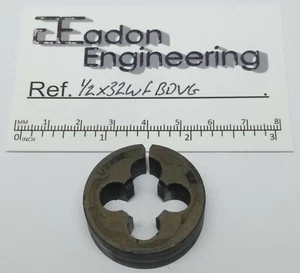 1/2" x 32TPI WF (Whitworth Form) Button Die, HSS. - Picture 1 of 2