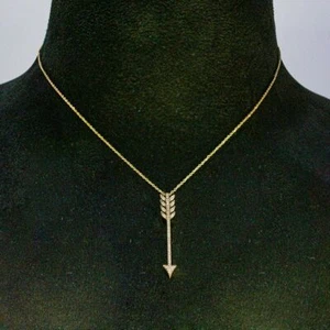 VS/F-G Diamond 14K Gold VS/F-G Diamond Arrow Pendant Necklace- Gifts For Wife - Picture 1 of 9