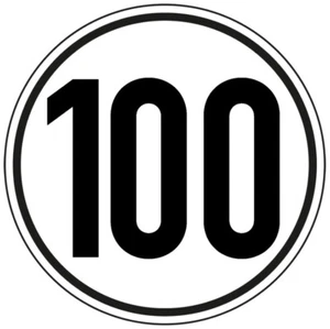 Hinterglasaufkleber Geschwindigkeits-Schild „100 km/h“ StVO Schild Folie | Ø20cm - Bild 1 von 1