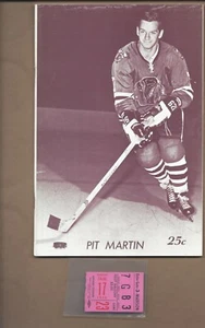 1968 1/17 hockey program ticket New York Rangers Chicago Blackhawks Mikita goal - Picture 1 of 3