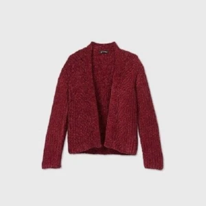 Art Class Girls' Open-Front Chenille Long Sleeve Cardigan Maroon-You Choose Size - Picture 1 of 1