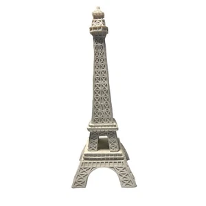 White Ceramic Eiffel Tower French Countryside Style 2024 Olympics Paris - Picture 1 of 10