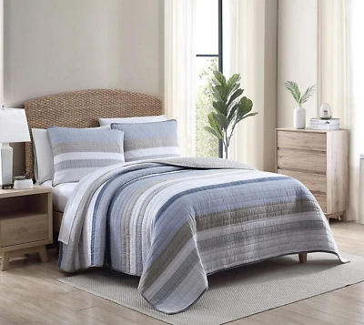 Nautica - Juego de Edredón Queen, Algodón Reversible Queen, Azul Galewood/Caqui/Blanco  Foto 1 de 4